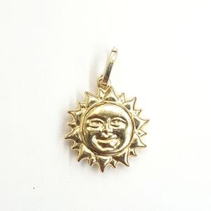 14k yellow gold hollow sun Pendant
